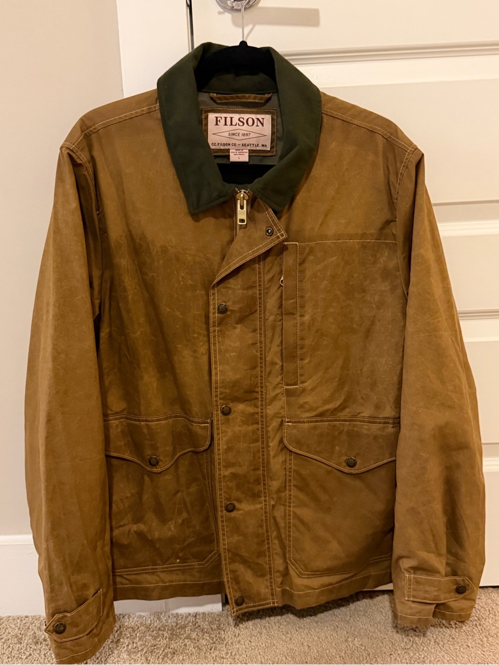 Filson Men’s Short-Lined Cruiser Jacket.
Made in USA